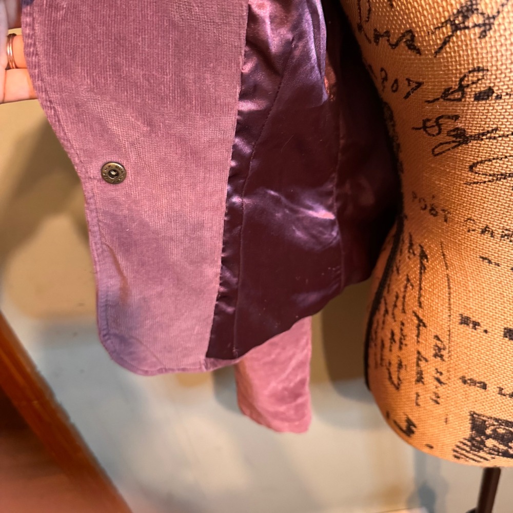 Dollhouse Womens Mauve Purple Corduroy Hooded Moto Blazer Jacket Size M Y2K - Picture 7 of 8